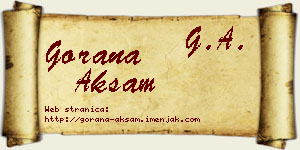 Gorana Akšam vizit kartica